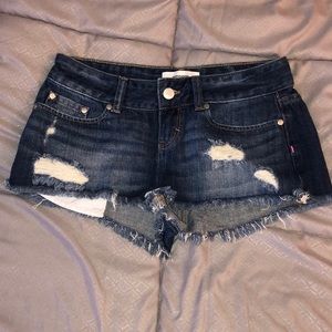 low rise jean shorts